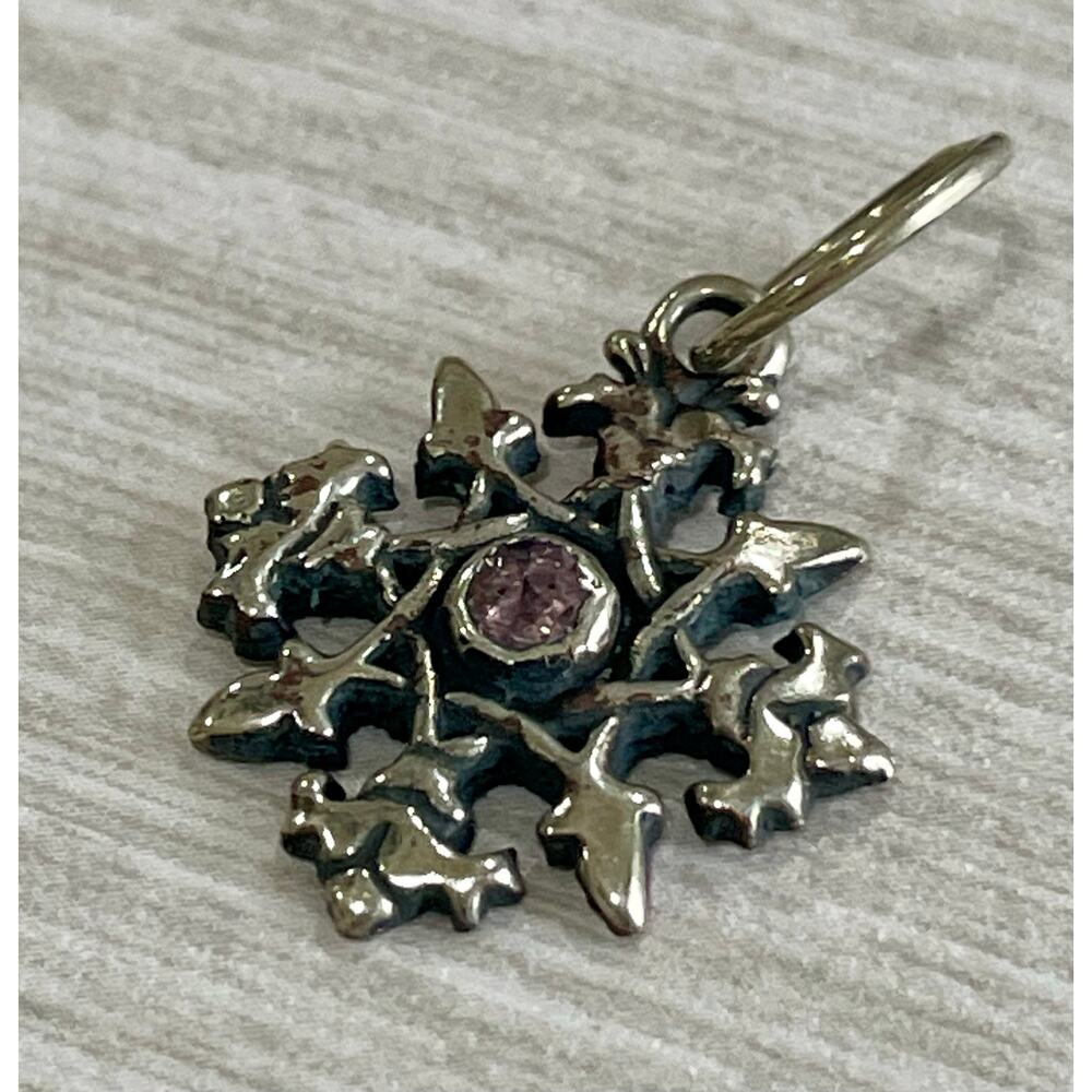 Love Heals Alexandrite JUNE Birthstone Round Snowflake Bronze Charm LH99
